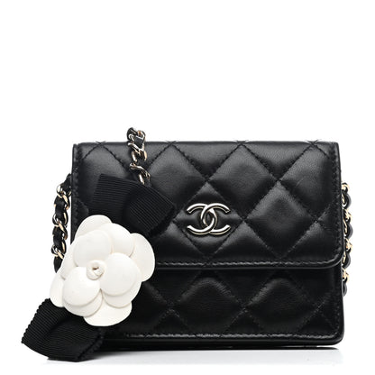 Chanel Lambskin Quilted My Chanel Lady Card Holder On Chain Black 1 of 4