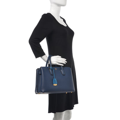 MCM Grained Calfskin Medium Milla Tote Navy 2 of 12