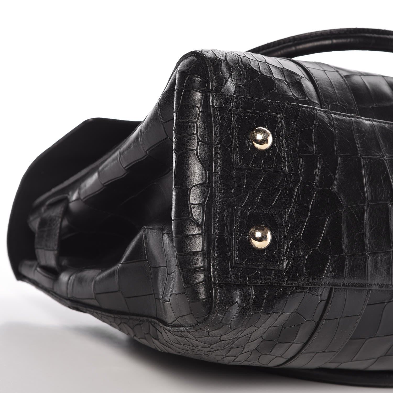 Mulberry Calfskin Crocodile Embossed Bayswater Black 10 of 11