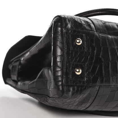 Mulberry Calfskin Crocodile Embossed Bayswater Black 10 of 11