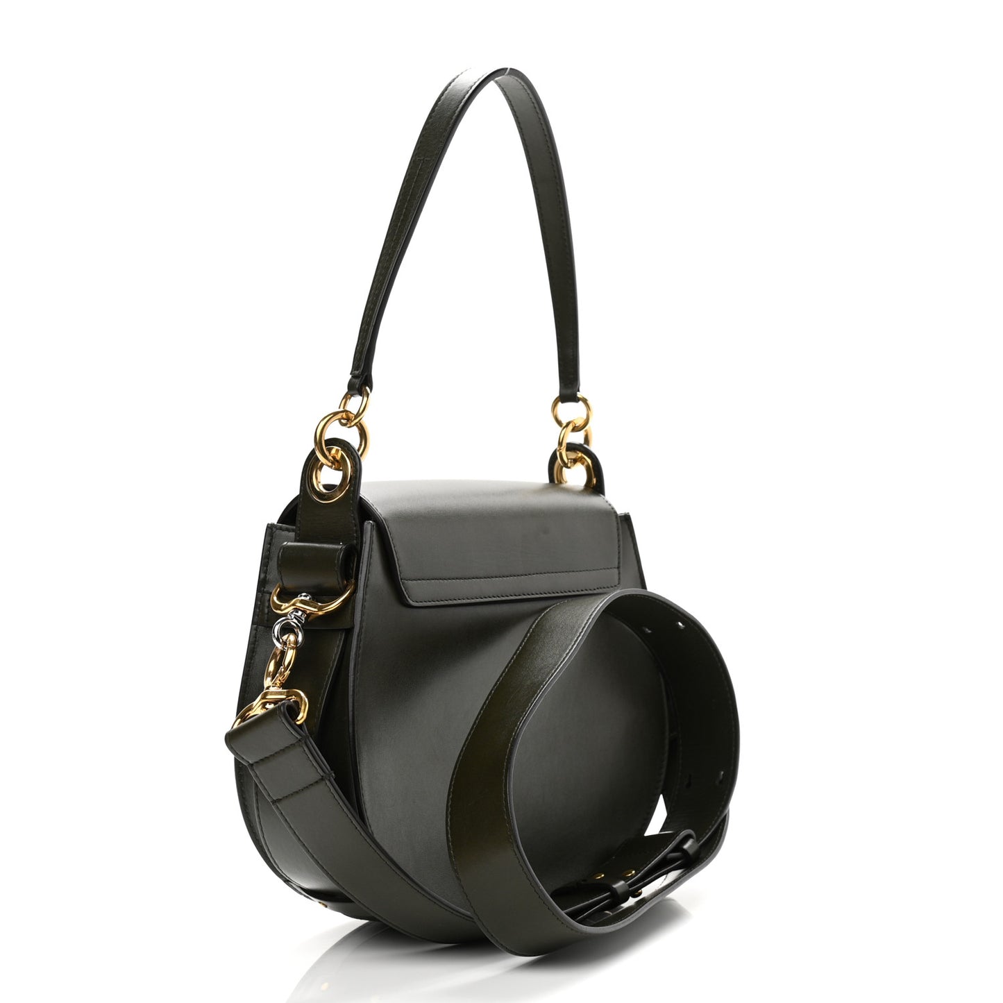 Calfskin Suede Large Tess Bag Deep Forest