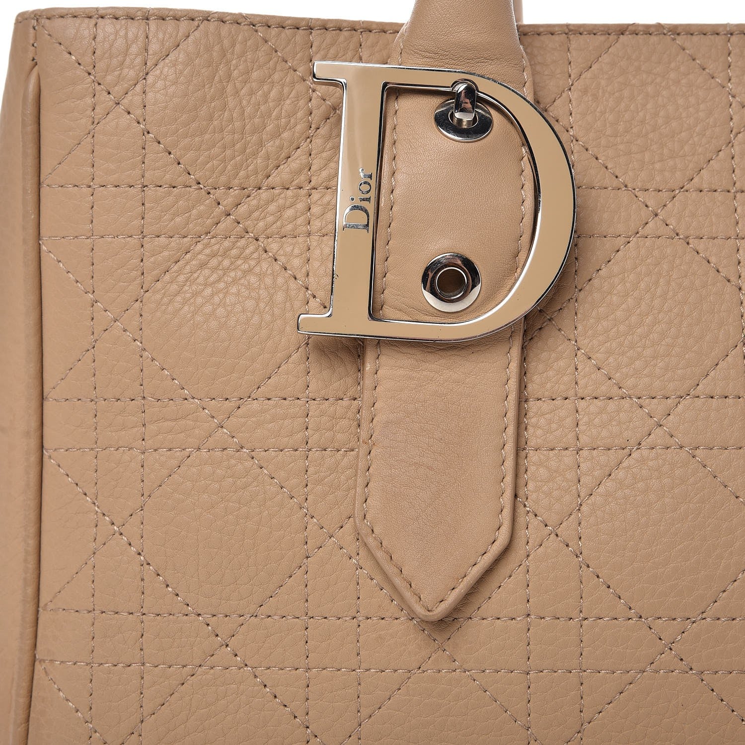 Christian Dior Calfskin Cannage Shoulder Bag Camel 8 of 14