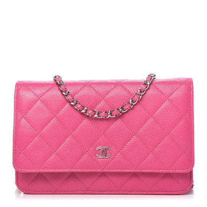 Chanel Caviar Quilted Wallet on Chain WOC Pink 1 of 11