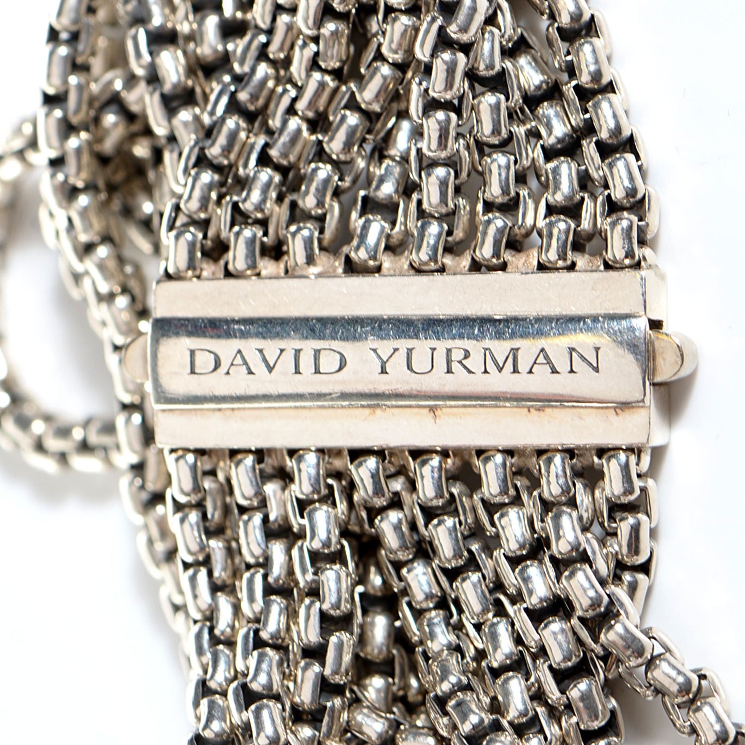 David Yurman Sterling Silver Eight-Row Box Chain Bracelet 7 of 9