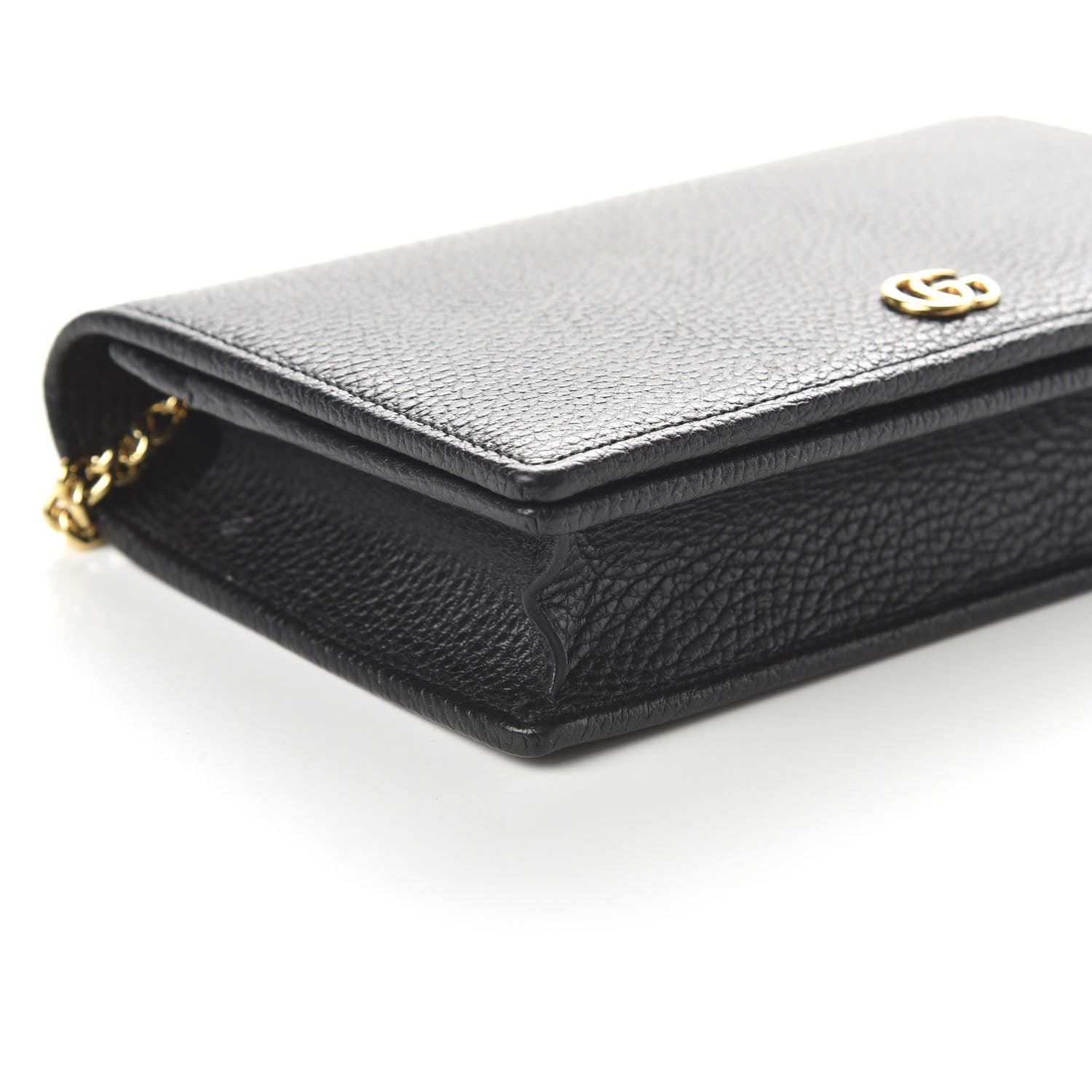 Gucci Calfskin Mini GG Marmont Chain Wallet Black 6 of 10