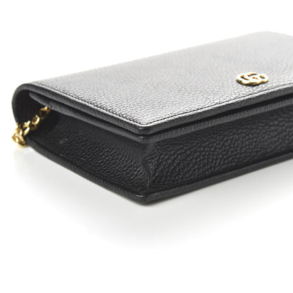 Gucci Calfskin Mini GG Marmont Chain Wallet Black 6 of 10