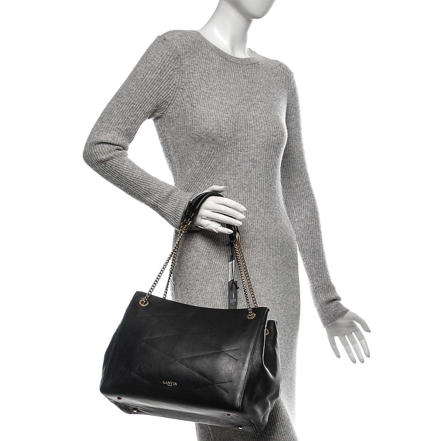 Lambskin Quilted Medium Sugar Shoulder Bag Black