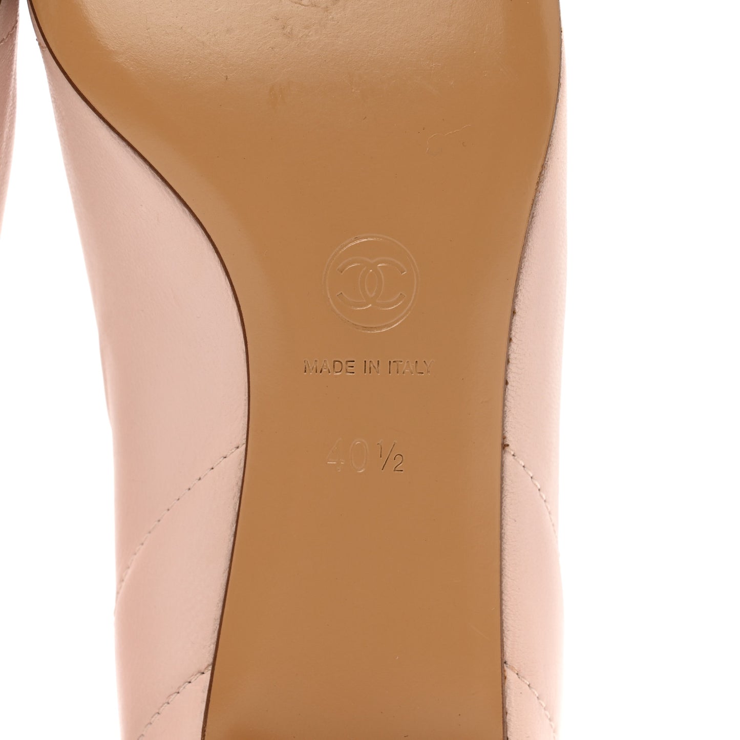 Lambskin Pointed Toe CC Ballet Flats 40.5 Pink