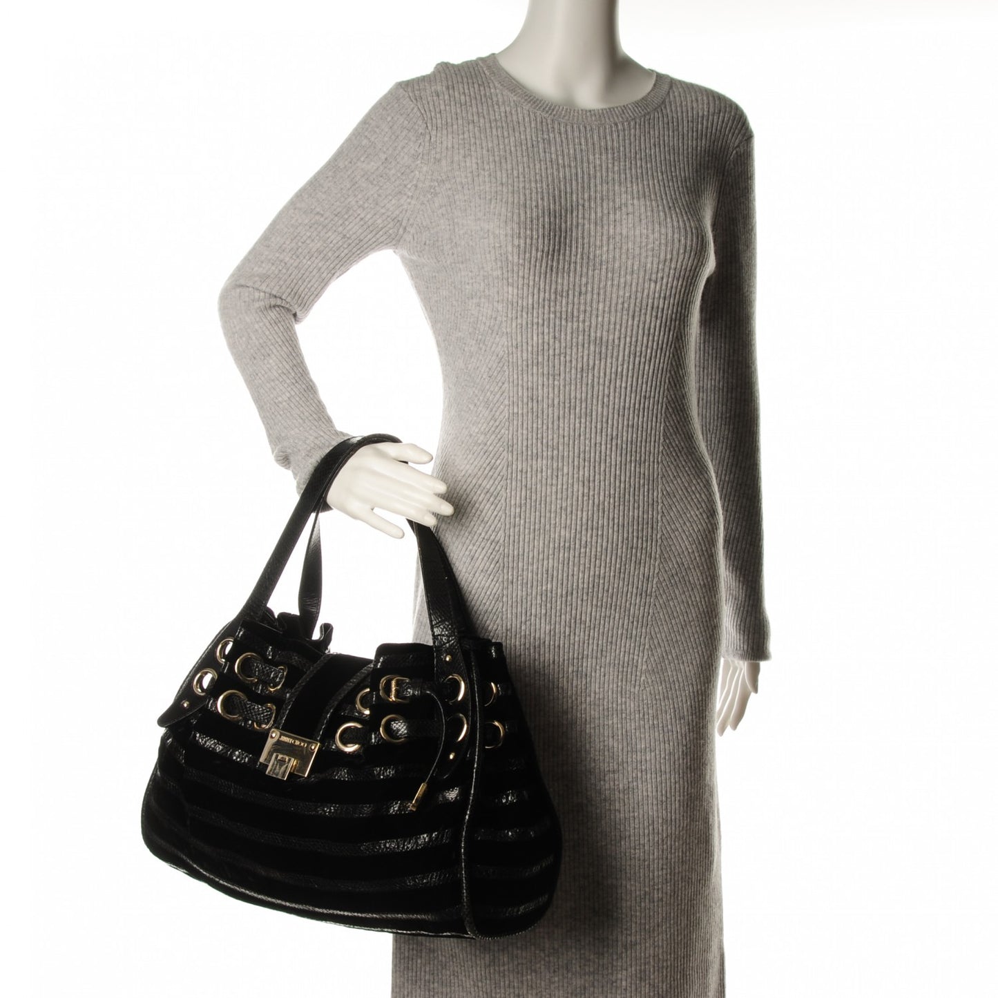 Velvet Snakeskin Ramona Black