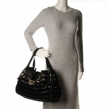 Jimmy Choo Velvet Snakeskin Ramona Black 2 of 7