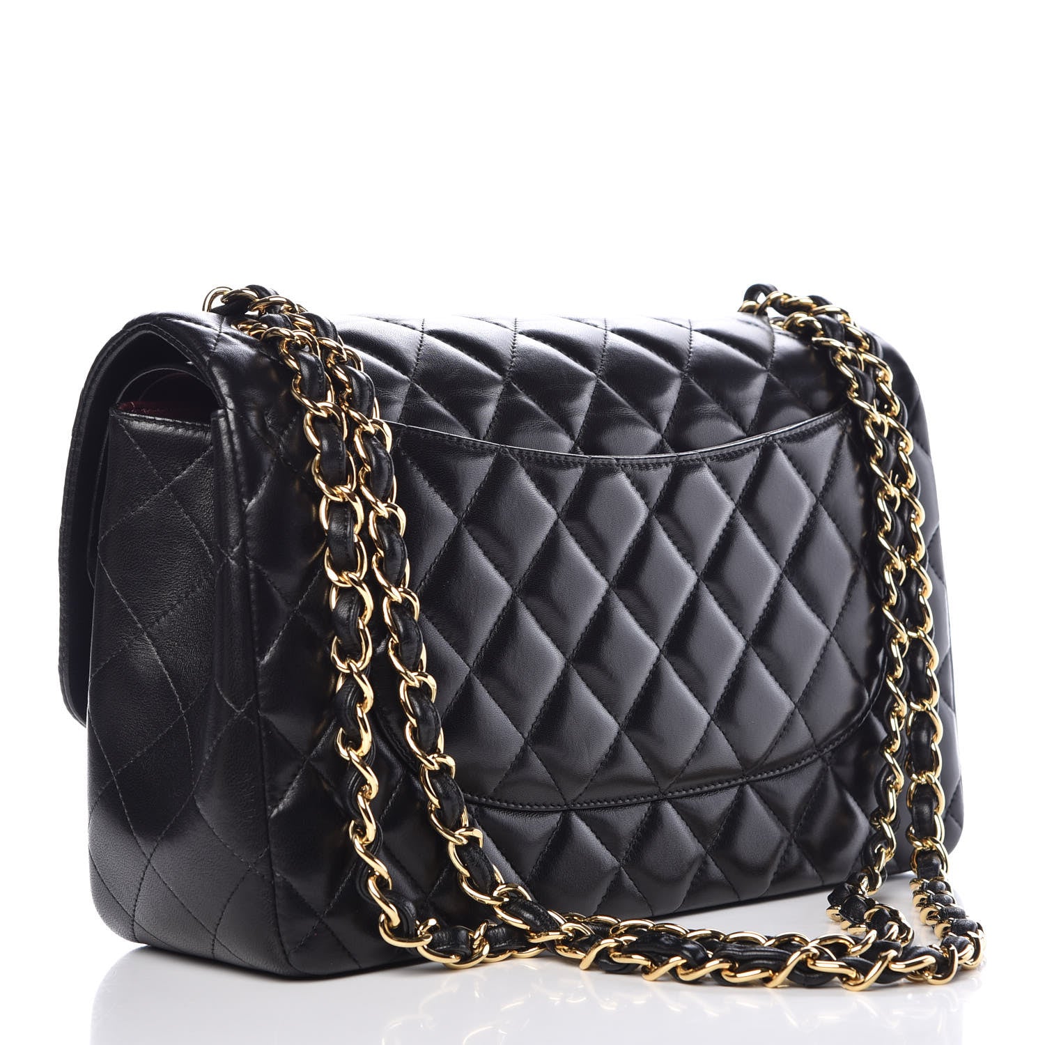 Chanel Lambskin Quilted Jumbo Double Flap Black 4 of 9