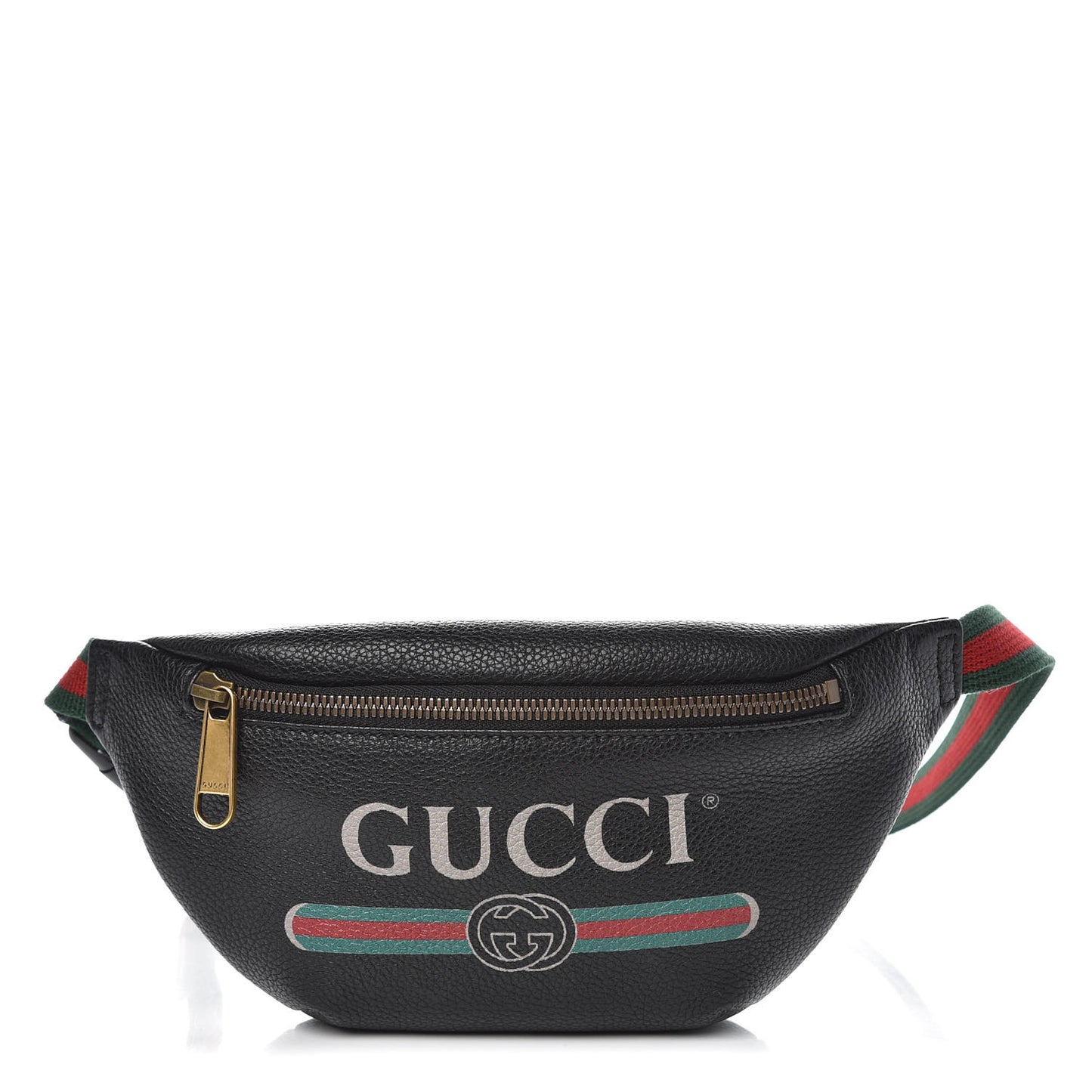 Grained Calfskin Small Logo Belt Bag Black