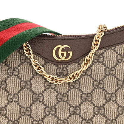 Gucci GG Supreme Monogram Textured Dollar Calfskin Web Small Ophidia GG Handbag Beige Ebony New Acero 8 of 11