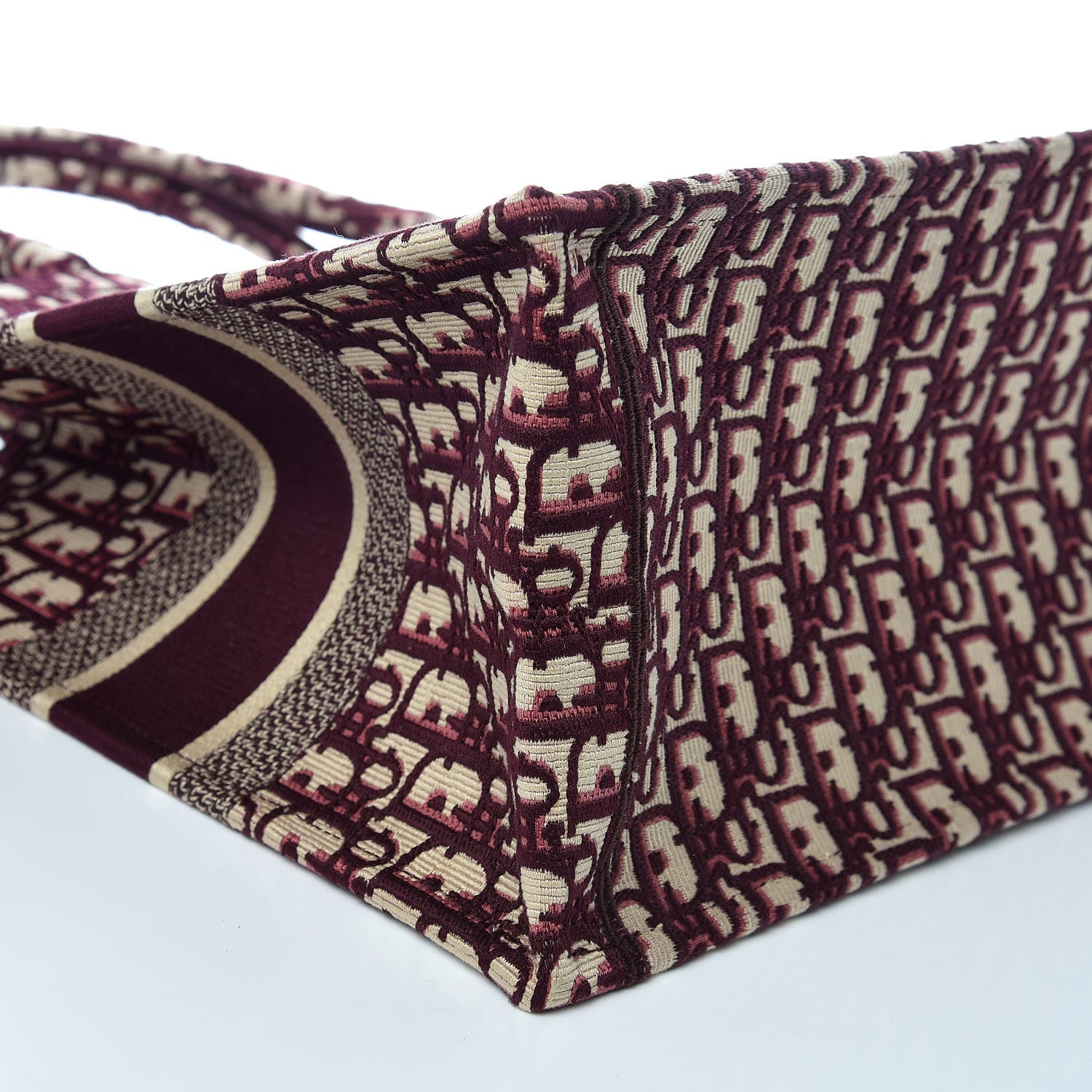 Christian Dior Oblique Medium Book Tote Burgundy Multicolor 8 of 9