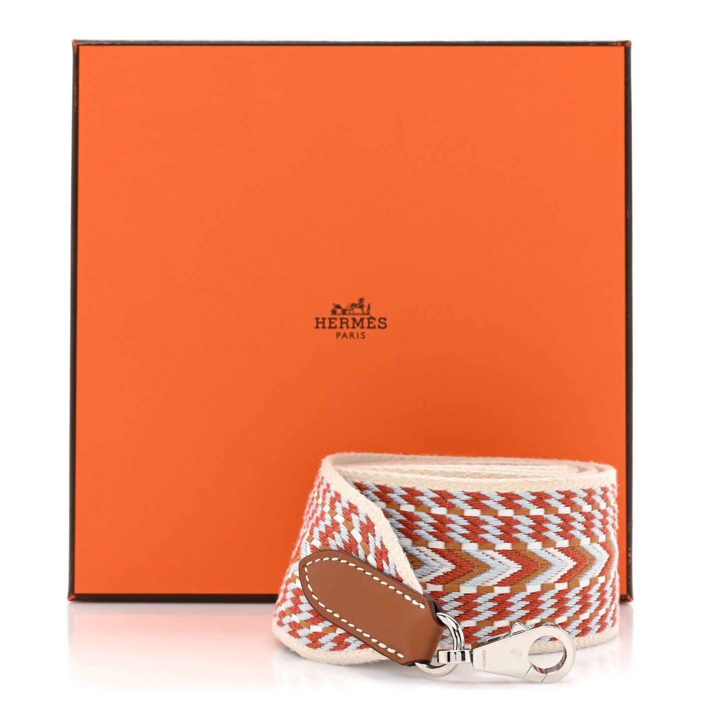Toile Swift 50mm Sangle Cavale Shoulder Strap Cornaline White Gold
