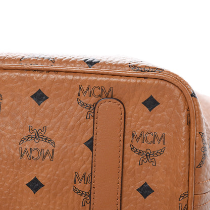 MCM Visetos Medium Anya Top Zip Shopper Tote Cognac 9 of 11