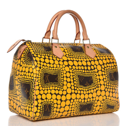 Louis Vuitton Monogram Kusama Town Speedy 30 Yellow 3 of 12