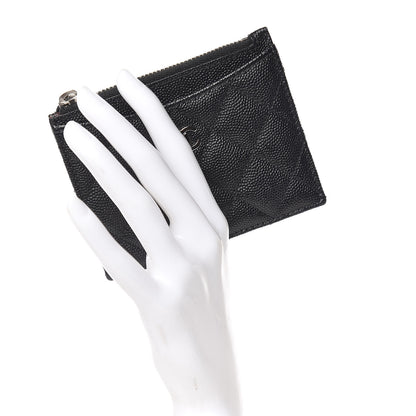 Chanel Caviar Quilted CC Zip Card Holder Black 2 of 8