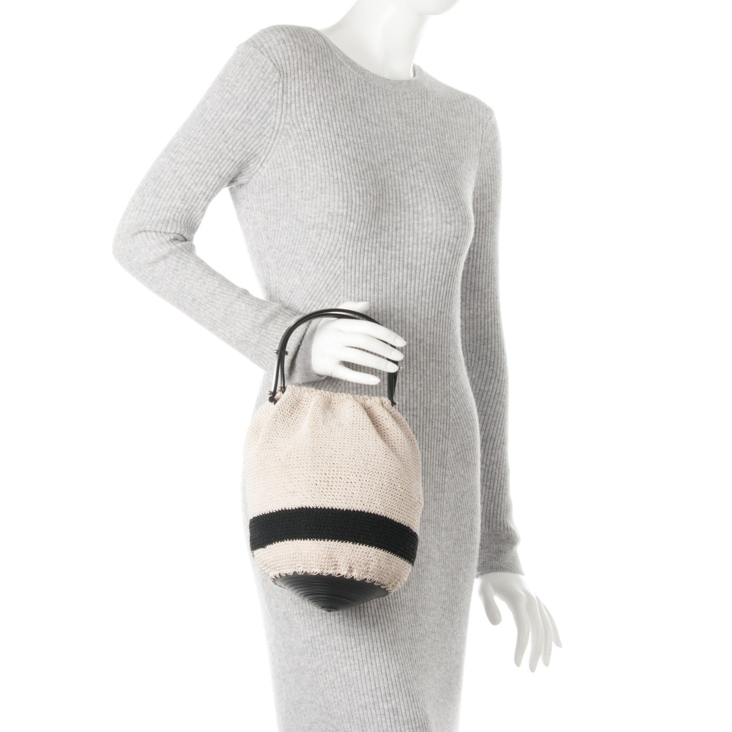 Crochet Knitting Bag Beige