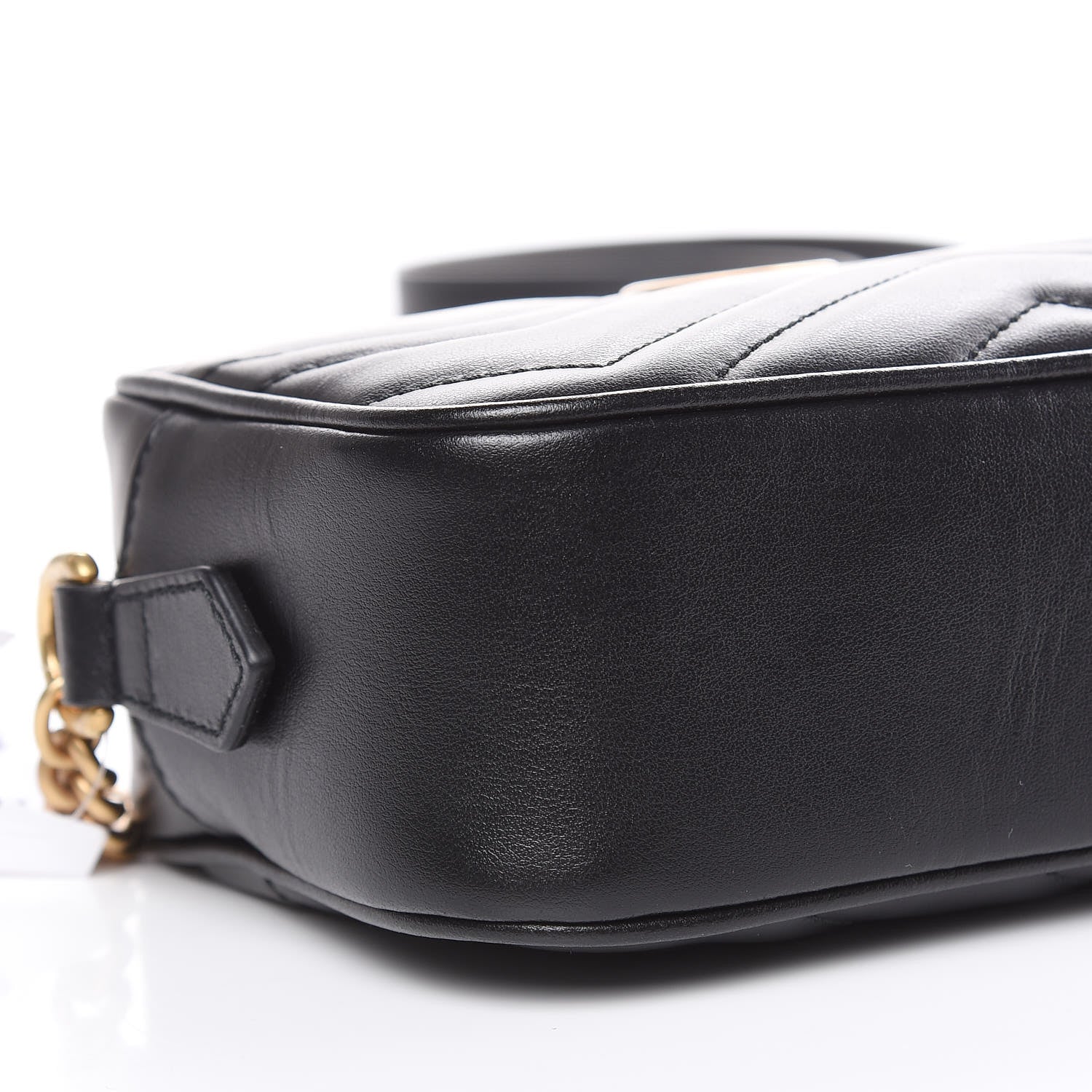 Gucci Calfskin Matelasse Mini GG Marmont Chain Shoulder Bag Black 8 of 10