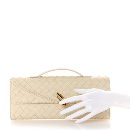 Bottega Veneta Nappa Intrecciato Long Andiamo Top Handle Clutch Sea Salt 2 of 6