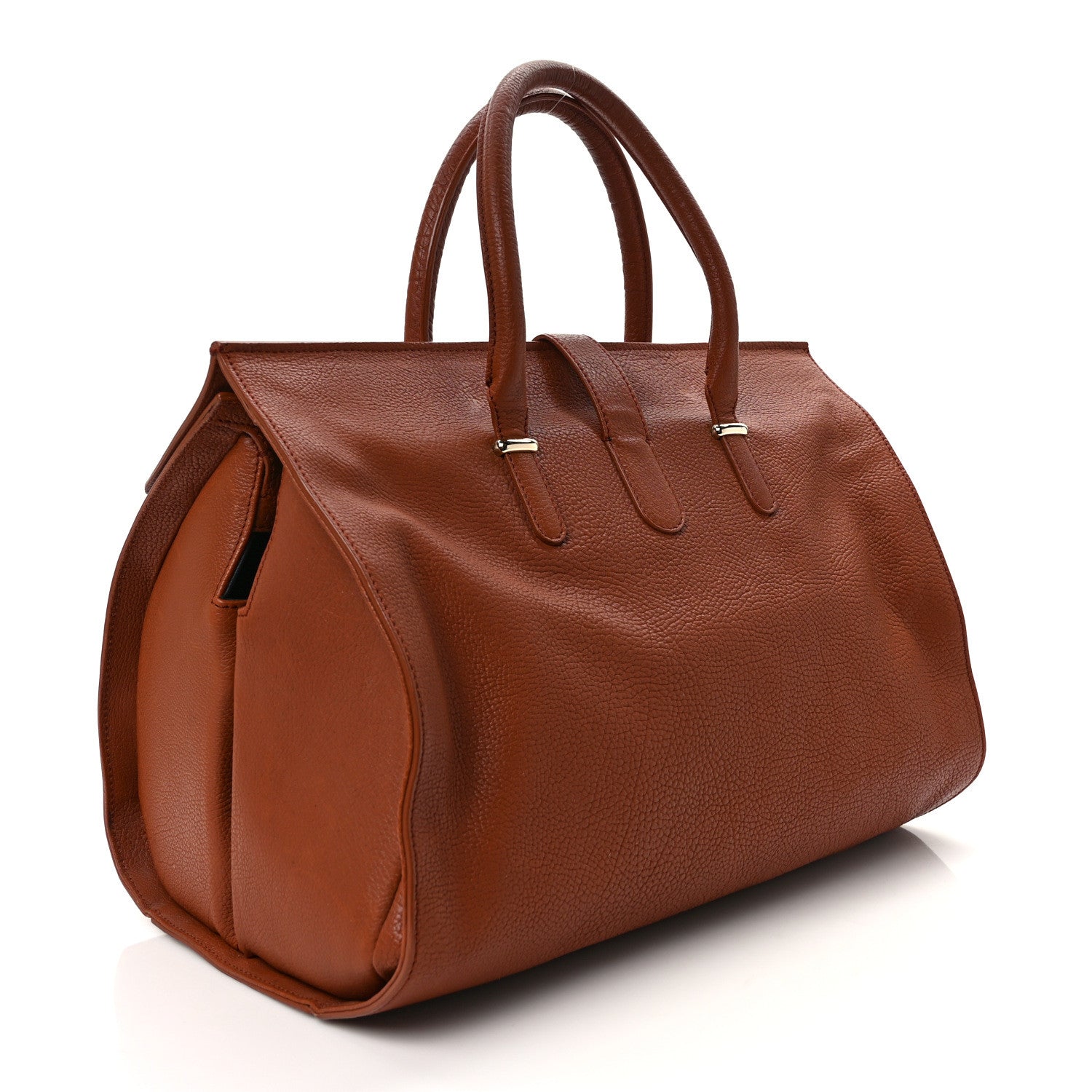 Balenciaga Grained Calfskin M Tube Round Tote Brown 2 of 7