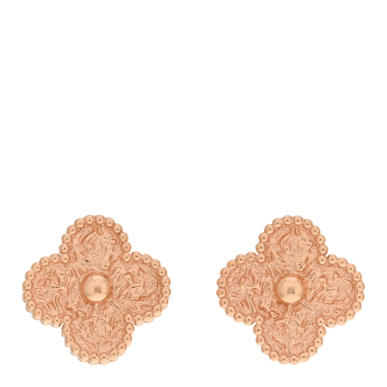 Van Cleef & Arpels 18K Rose Gold Vintage Alhambra Earrings 1 of 5