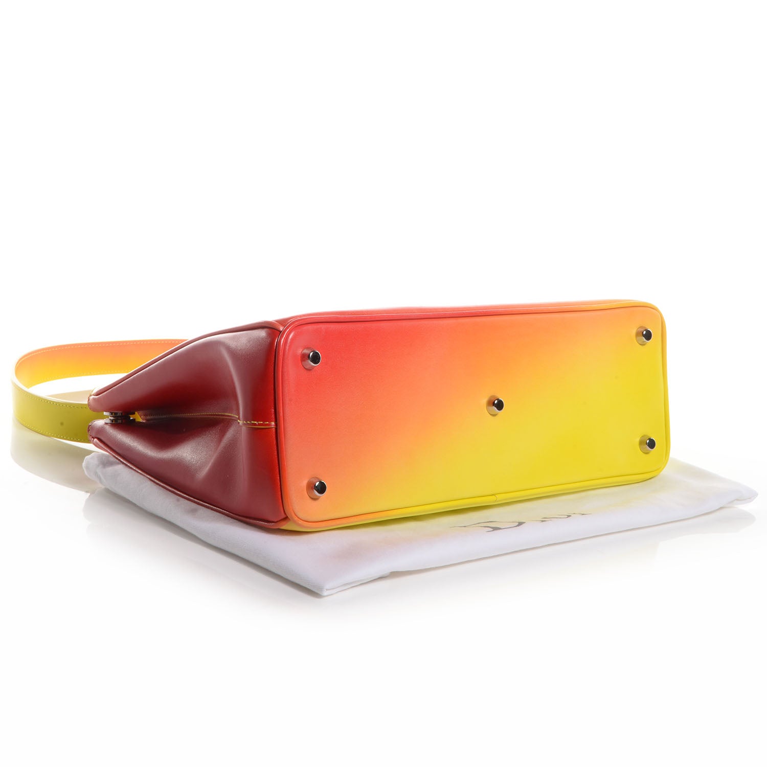 Christian Dior Box Calfskin Gradient Medium Diorissimo Yellow Orange 4 of 7