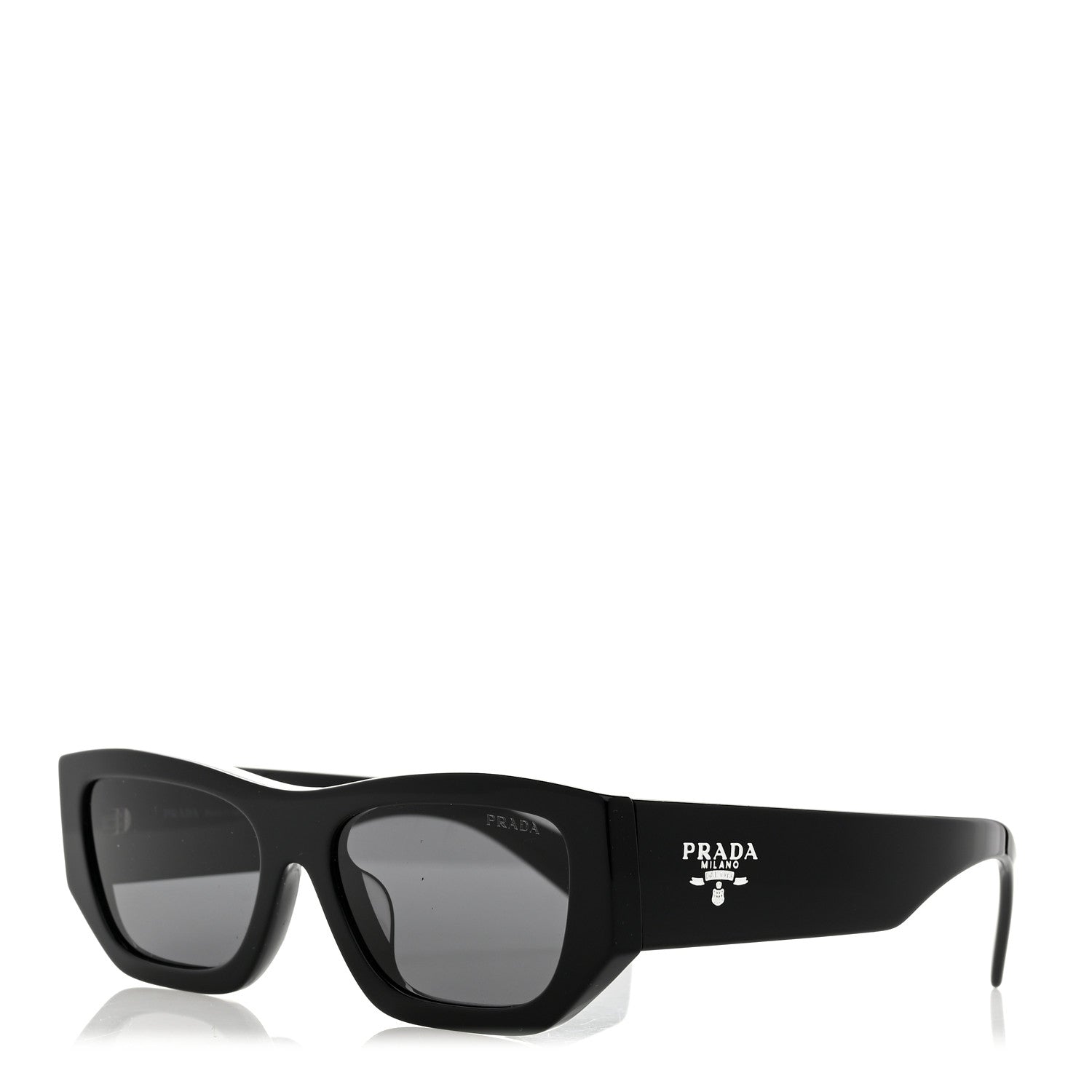 Prada Acetate Pillow Sunglasses SPR A01 Black 1 of 8