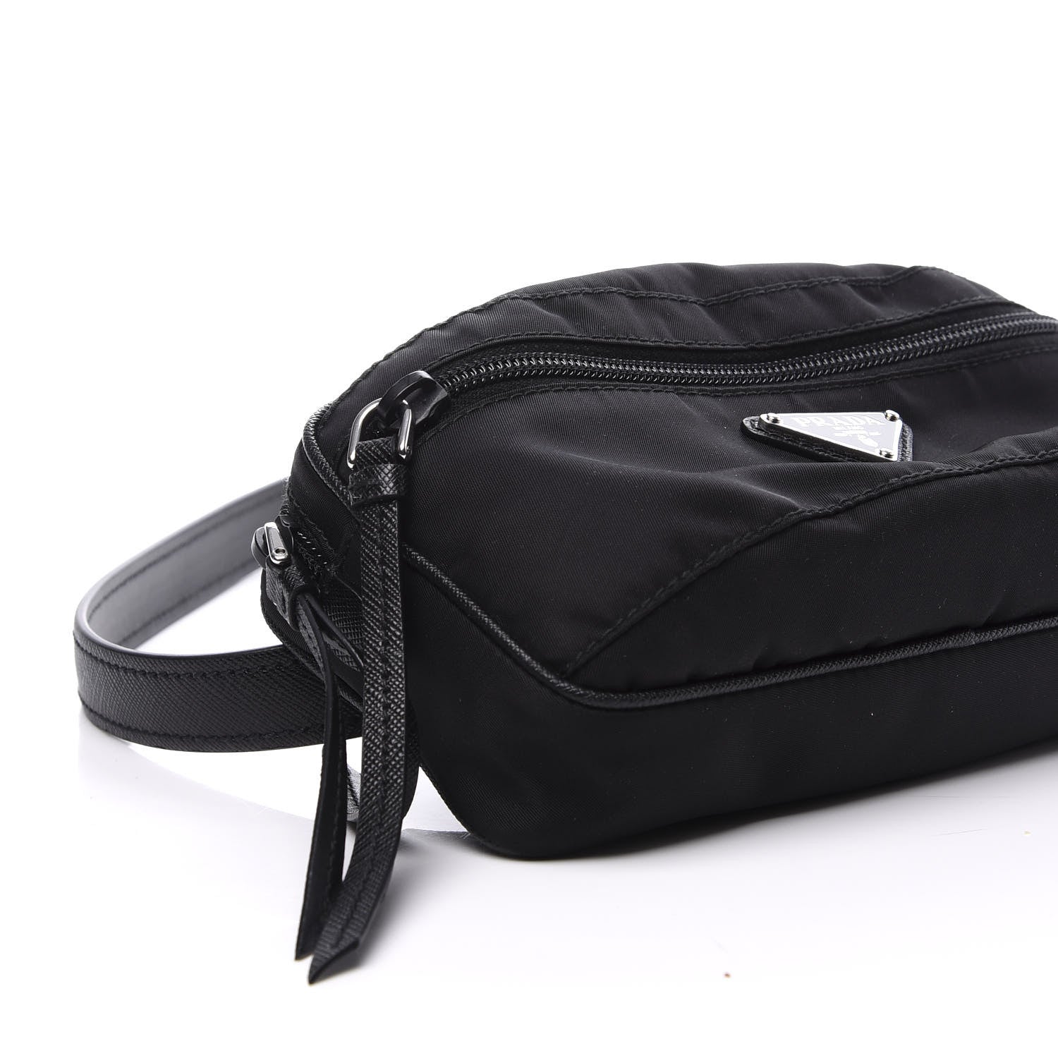 Prada Tessuto Nylon Saffiano Belt Bag Blue 9 of 9