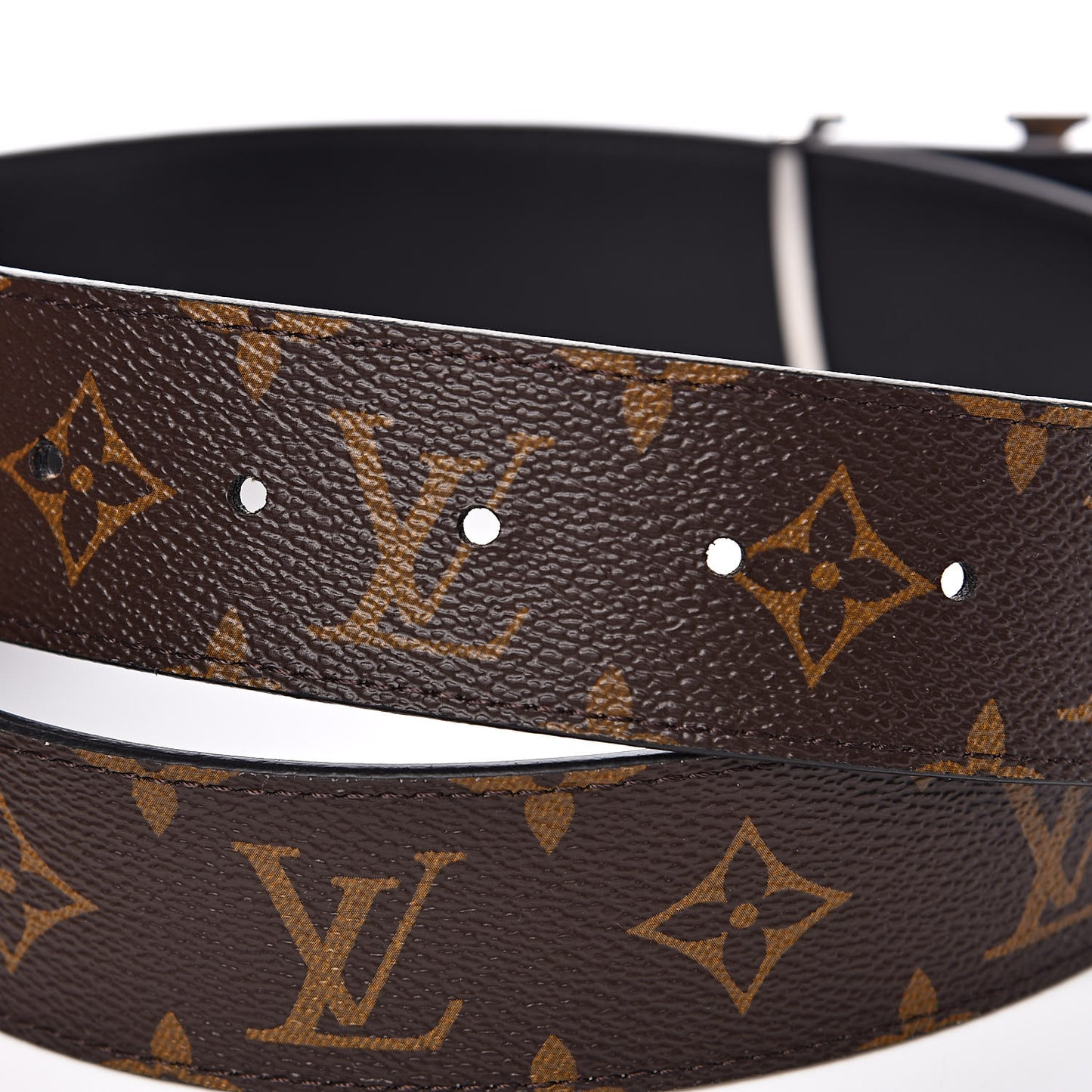 Calfskin Monogram 40mm LV Initiales Reversible Belt 90 36 Black