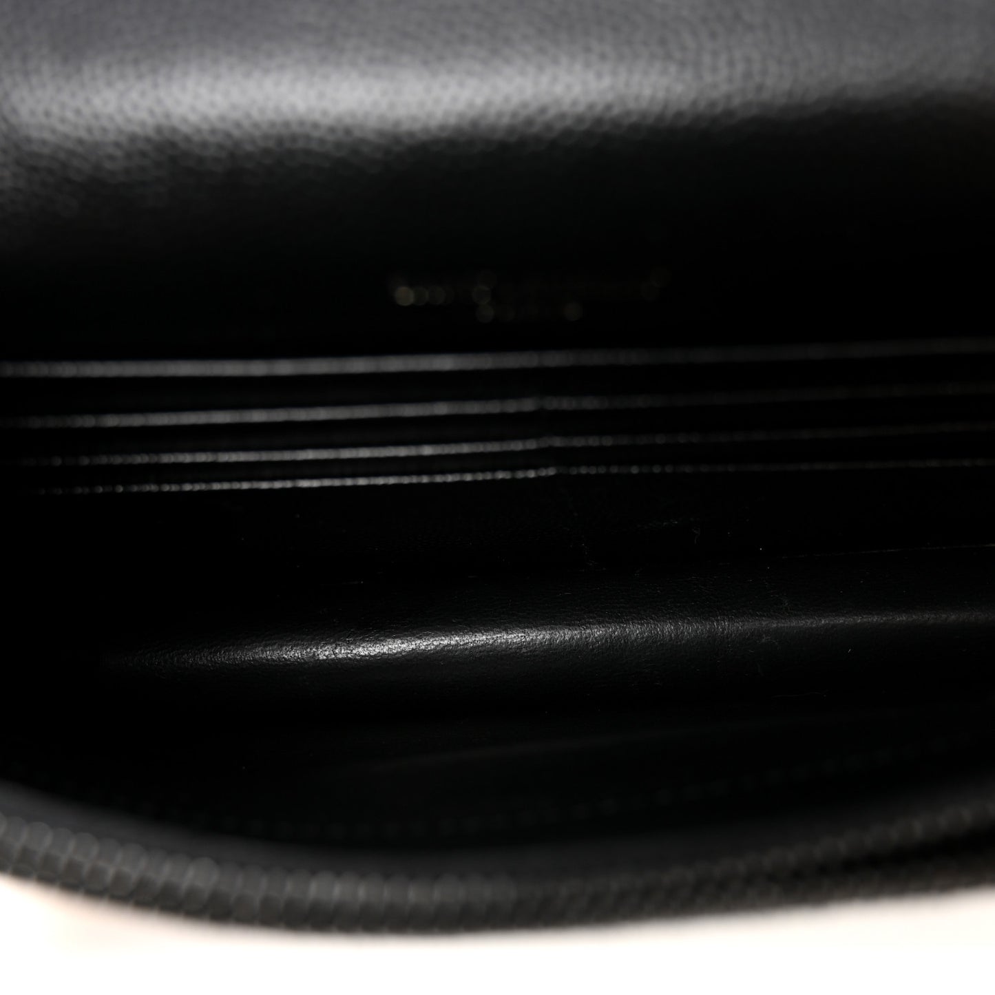 Grain De Poudre Matelasse Chevron Monogram Monochrome Envelope Chain Wallet Black