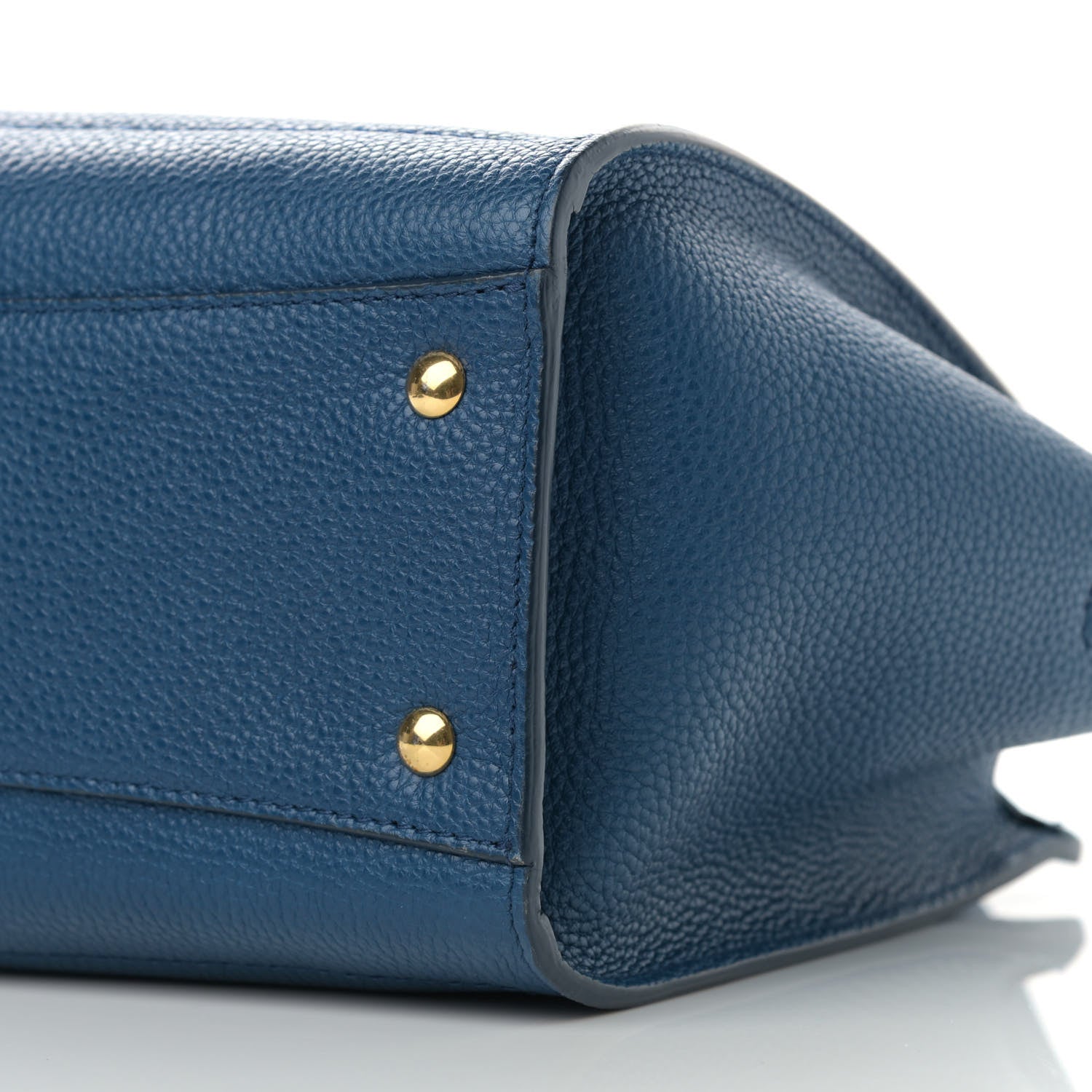 Salvatore Ferragamo Hammered Calfskin Double Handle Small Amy Tote Blue 10 of 10