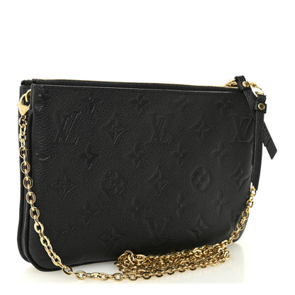 Louis Vuitton Empreinte Double Zip Pochette Black 3 of 10