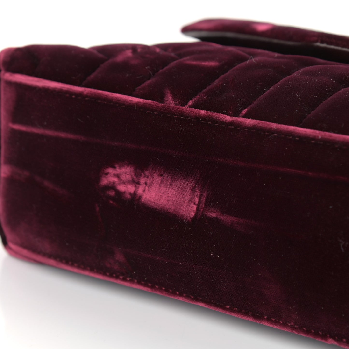 Velvet Y Quilted Monogram Small Loulou Chain Satchel Burgundy