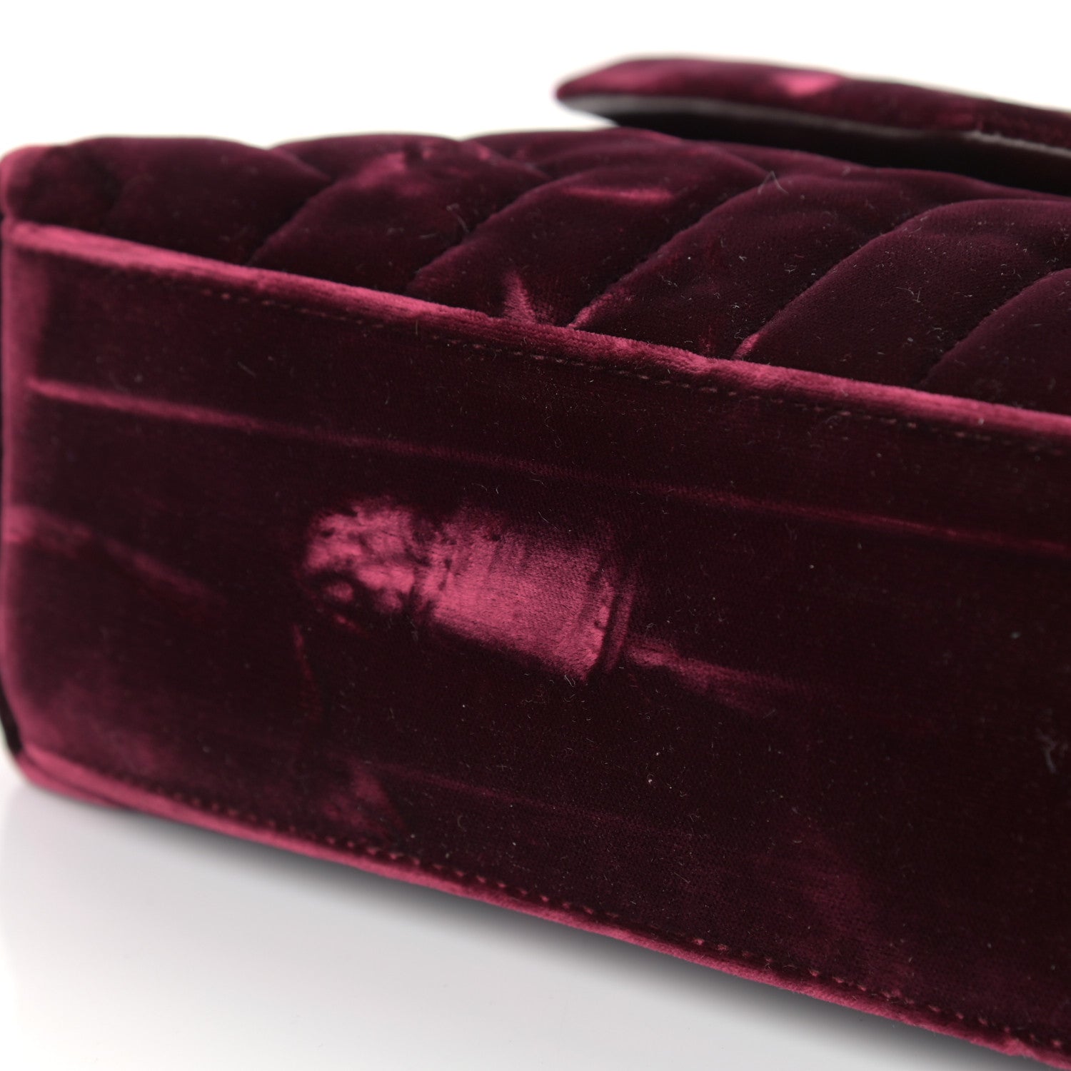 Saint Laurent Velvet Y Quilted Monogram Small Loulou Chain Satchel Burgundy 11 of 15