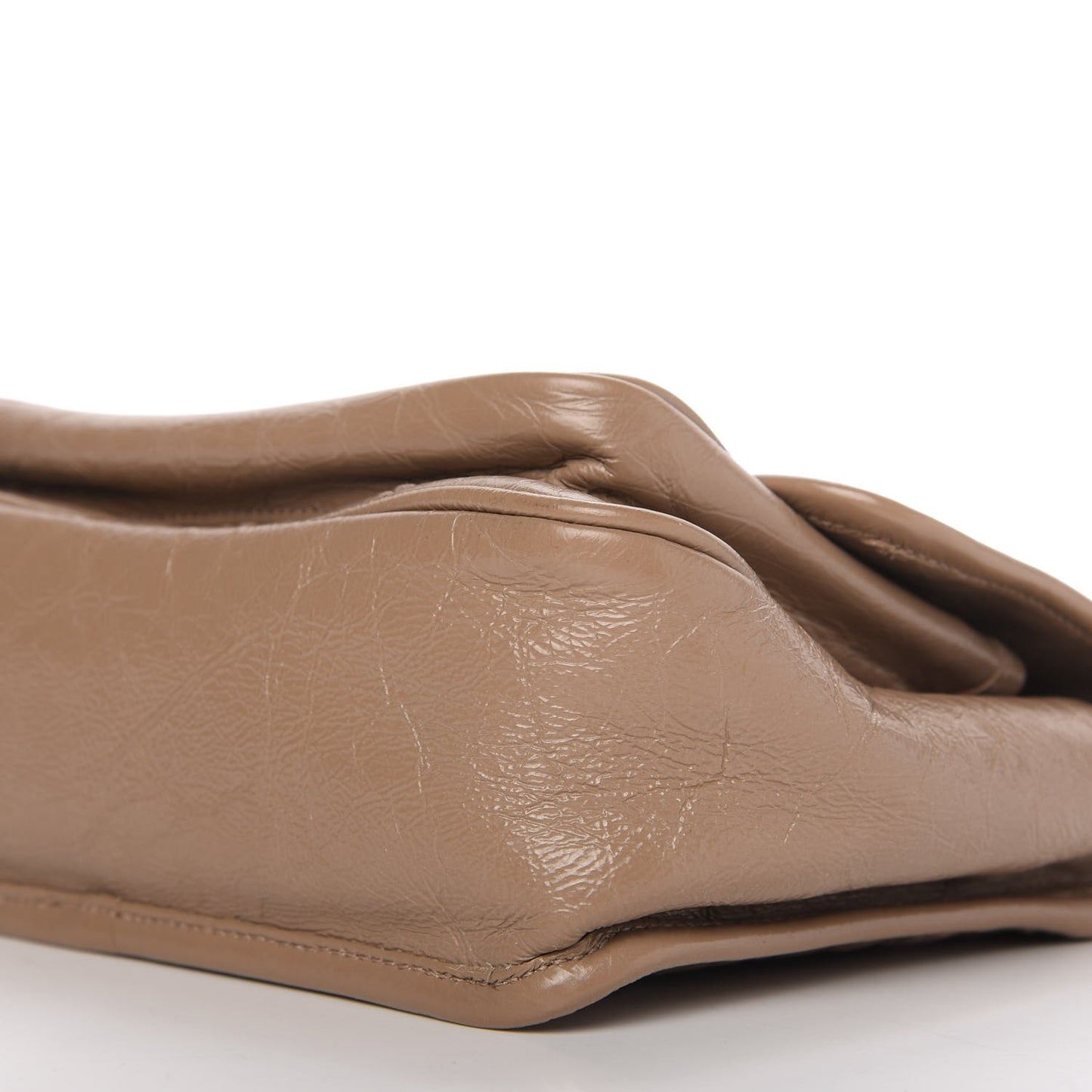 Crinkled Calfskin Matelasse Monogram Baby Niki Chain Satchel Light Taupe