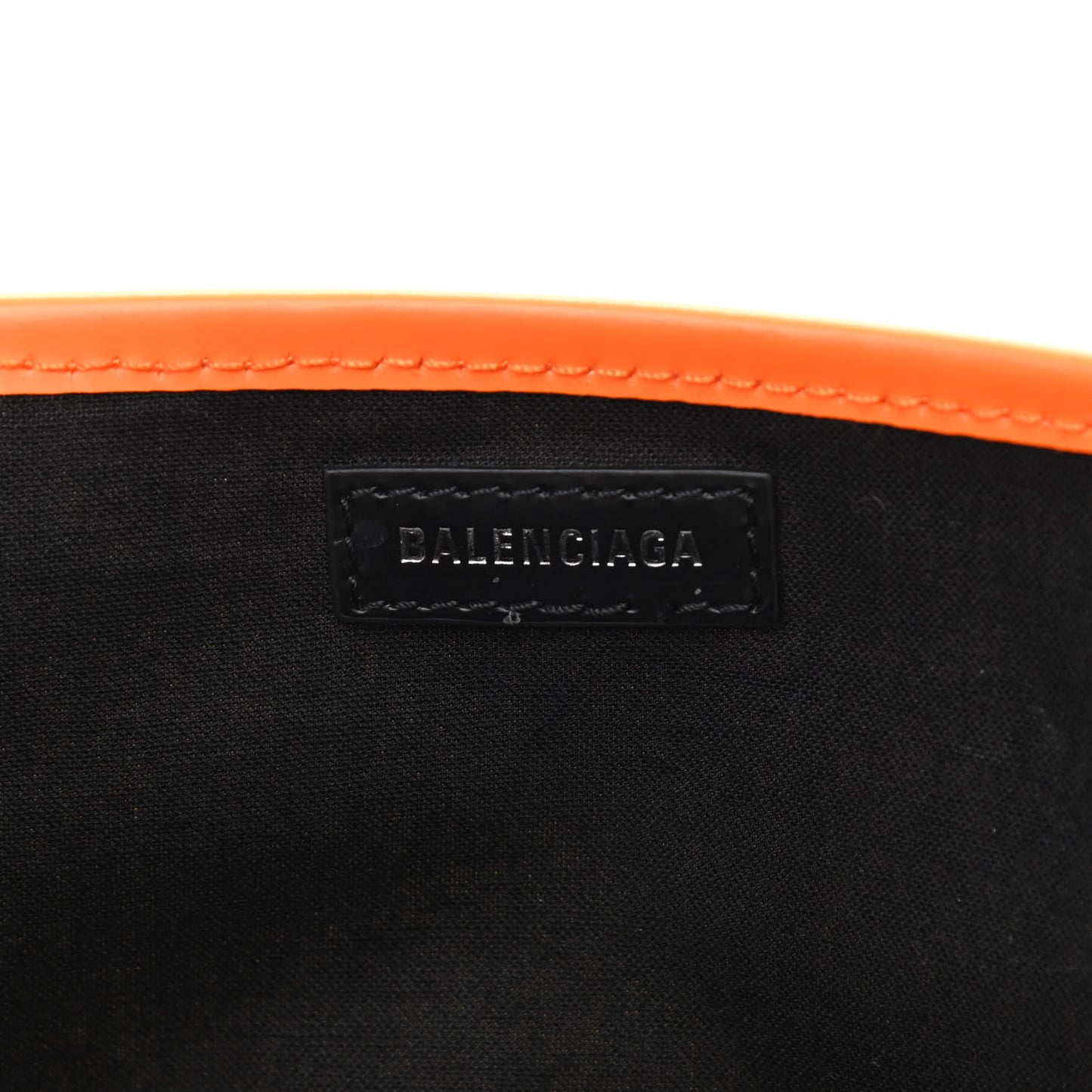 Cotton Canvas Calfskin S Navy Cabas Orange