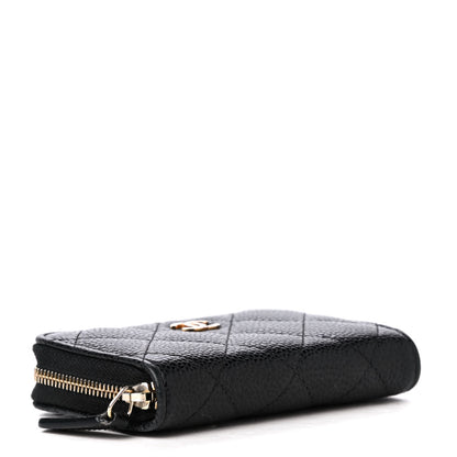 Chanel Caviar Quilted Zip Coin Purse Black 3 of 5