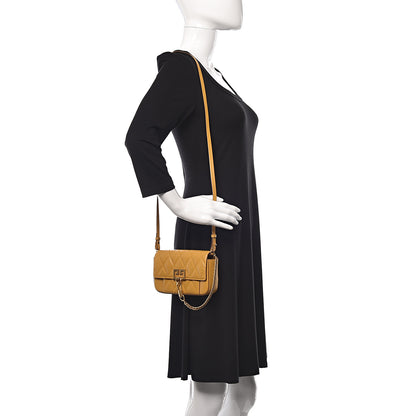 Givenchy Goatskin Quilted GV3 Mini Pocket Convertible Bag Golden 2 of 10