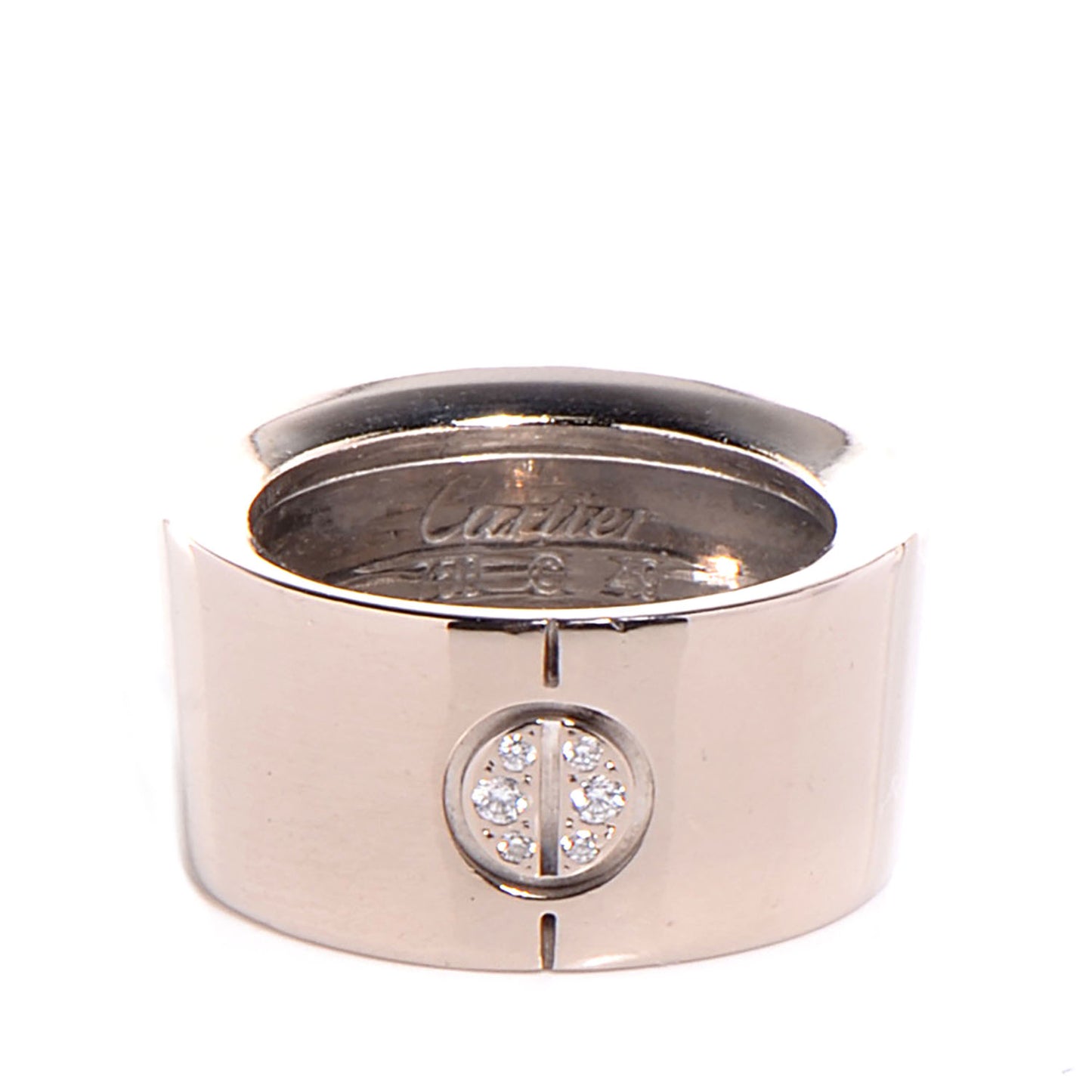 18k White Gold Diamond Love Ring Size 49 US 4.75