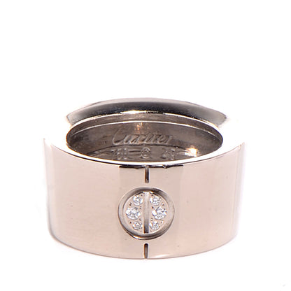 Cartier 18k White Gold Diamond Love Ring Size 49 US 4.75 1 of 5