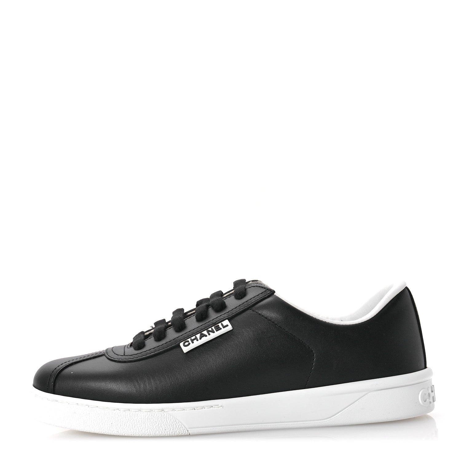 Chanel Calfskin CC Womens Sneakers 38 Black 1 of 8