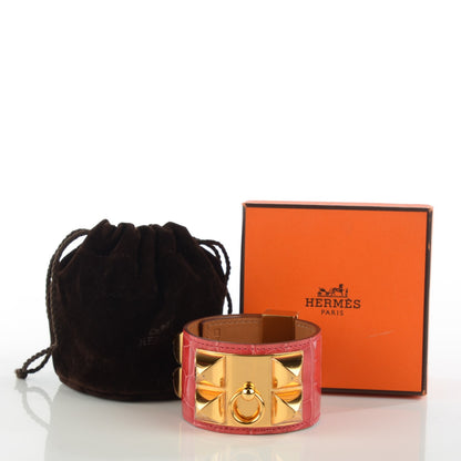 Hermes Shiny Alligator Collier De Chien CDC Bracelet S Bougainvillea 4 of 6