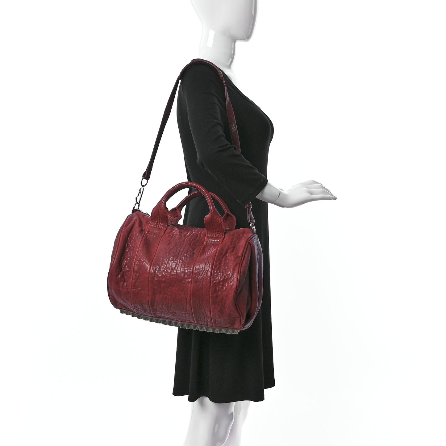 Pebbled Lambskin Rocco Spice Silver Hardware
