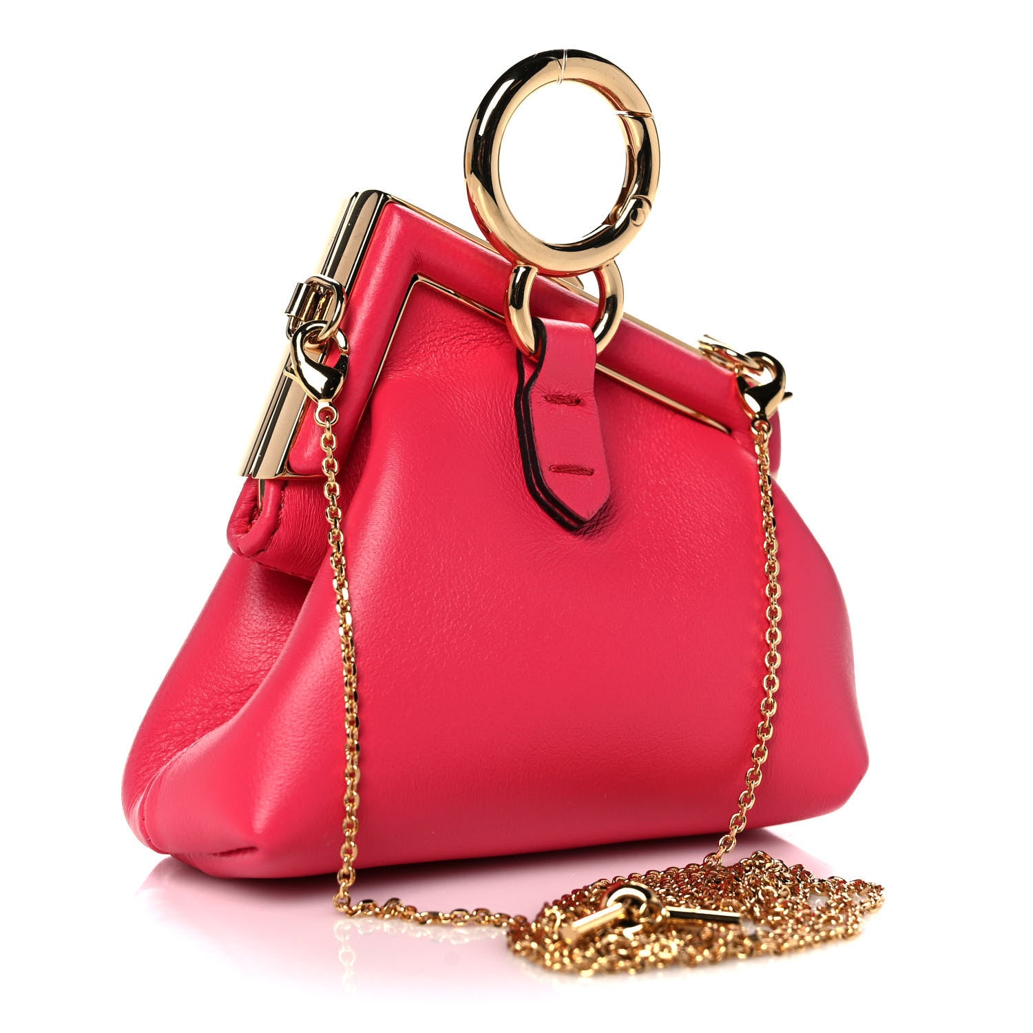 Fendi Shiny Nappa Nano Fendi First Bag Charm Lampone 3 of 9
