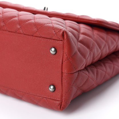 Chanel Caviar Quilted Large Coco Handle Flap Red 6 of 9
