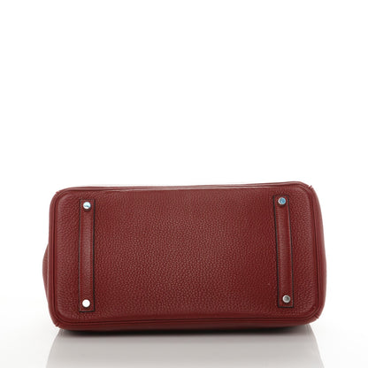 Hermes Taurillon Clemence Birkin 35 Rouge H 5 of 29