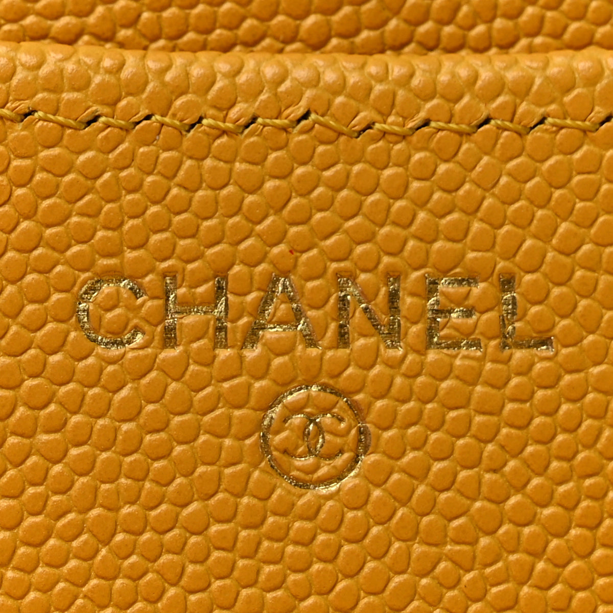 Caviar Quilted Compact Flap Wallet Yellow