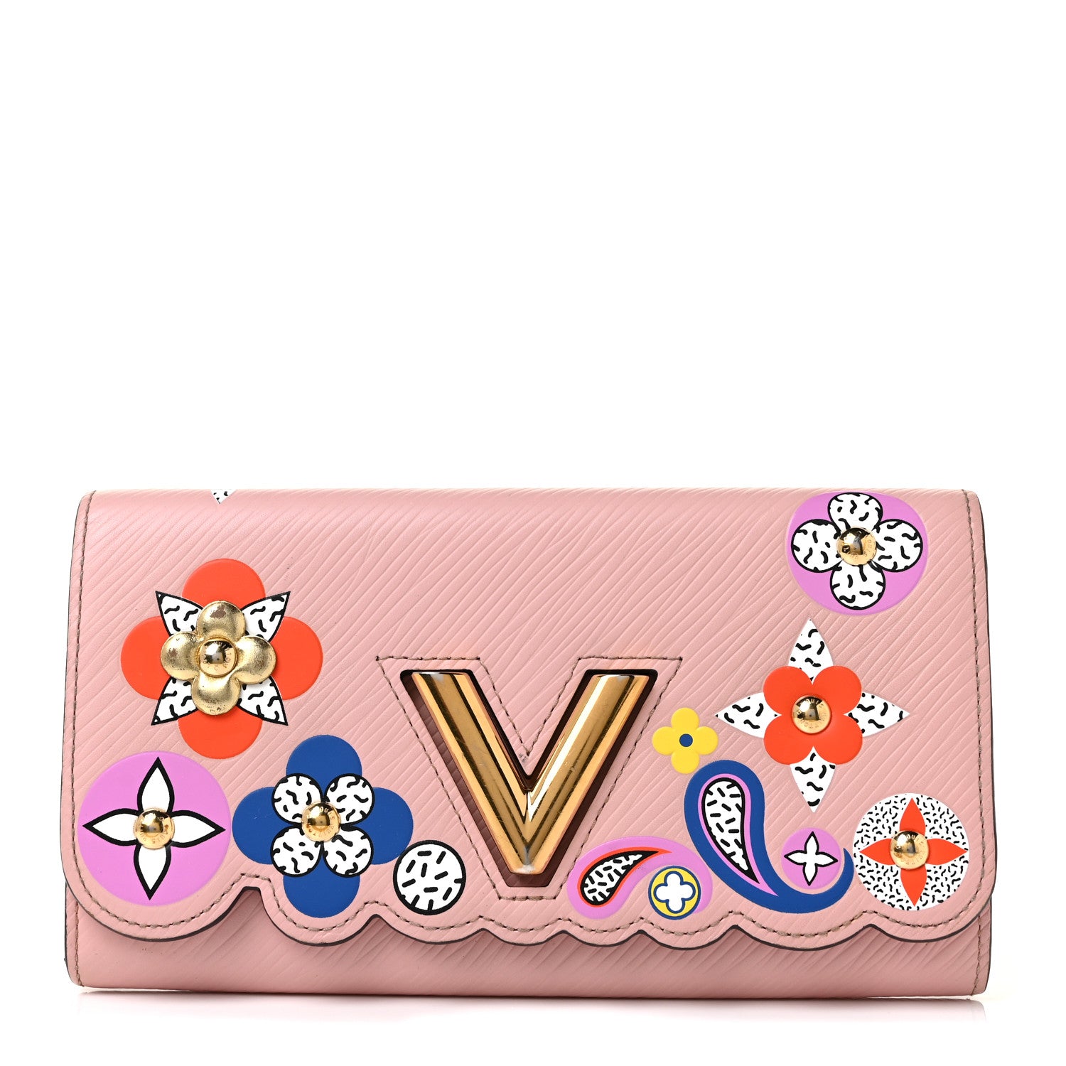 Louis Vuitton Epi Blooming Flowers Twist Wallet Rose Ballerine 1 of 9
